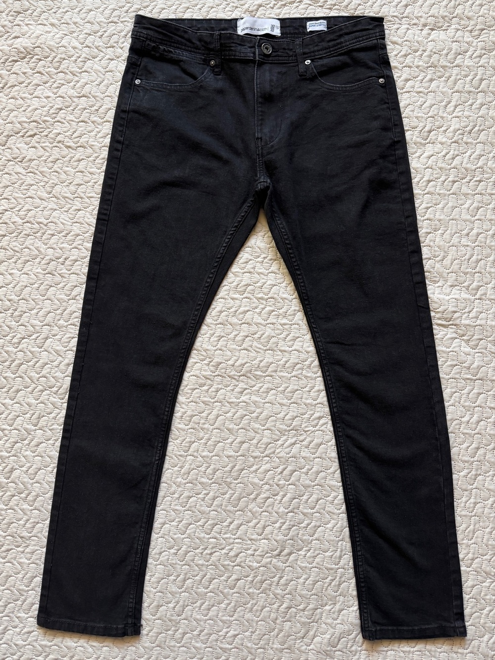 Paper Denim & Cloth Jeans Mens 32x31 Black Super Stretch Slim Skinny Denim